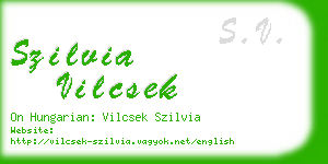 szilvia vilcsek business card